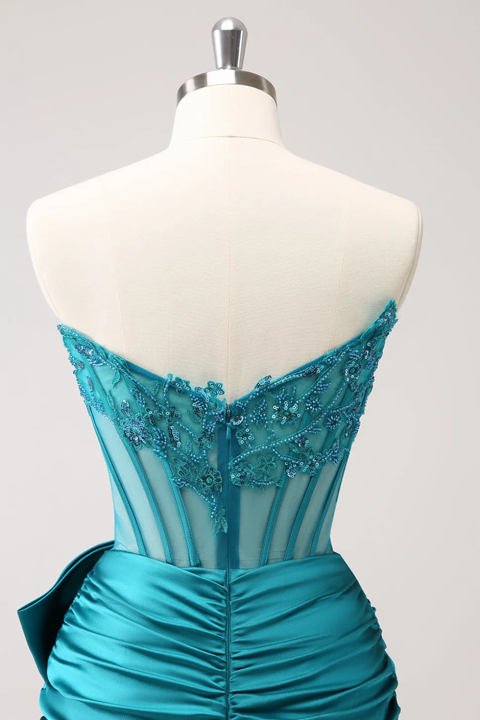 Sparkly Navy Strapless Beaded Appliques Tight Homecoming Dress