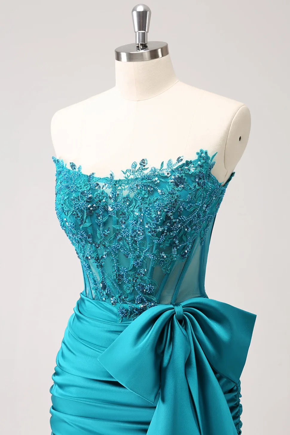 Sparkly Navy Strapless Beaded Appliques Tight Homecoming Dress