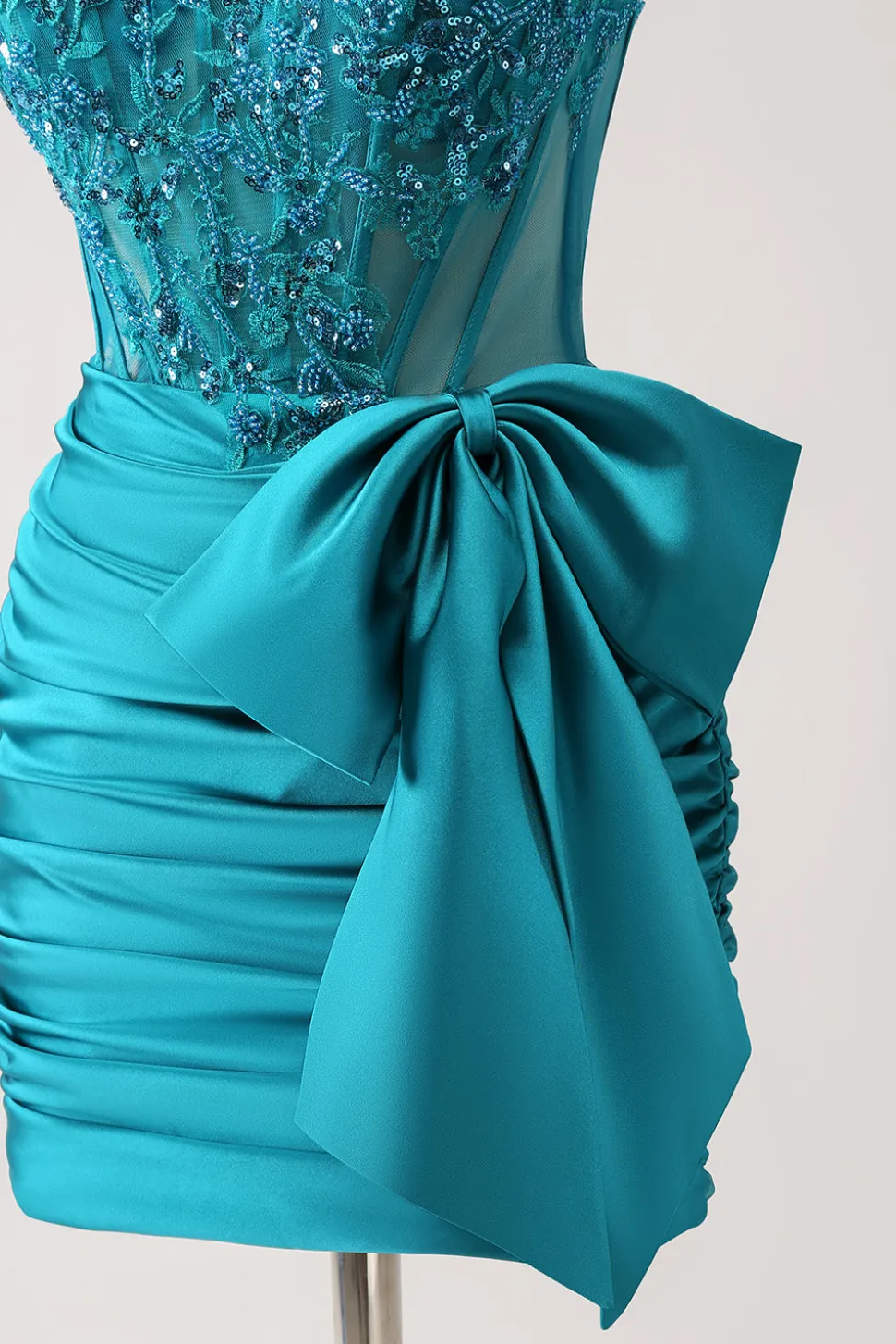 Sparkly Navy Strapless Beaded Appliques Tight Homecoming Dress