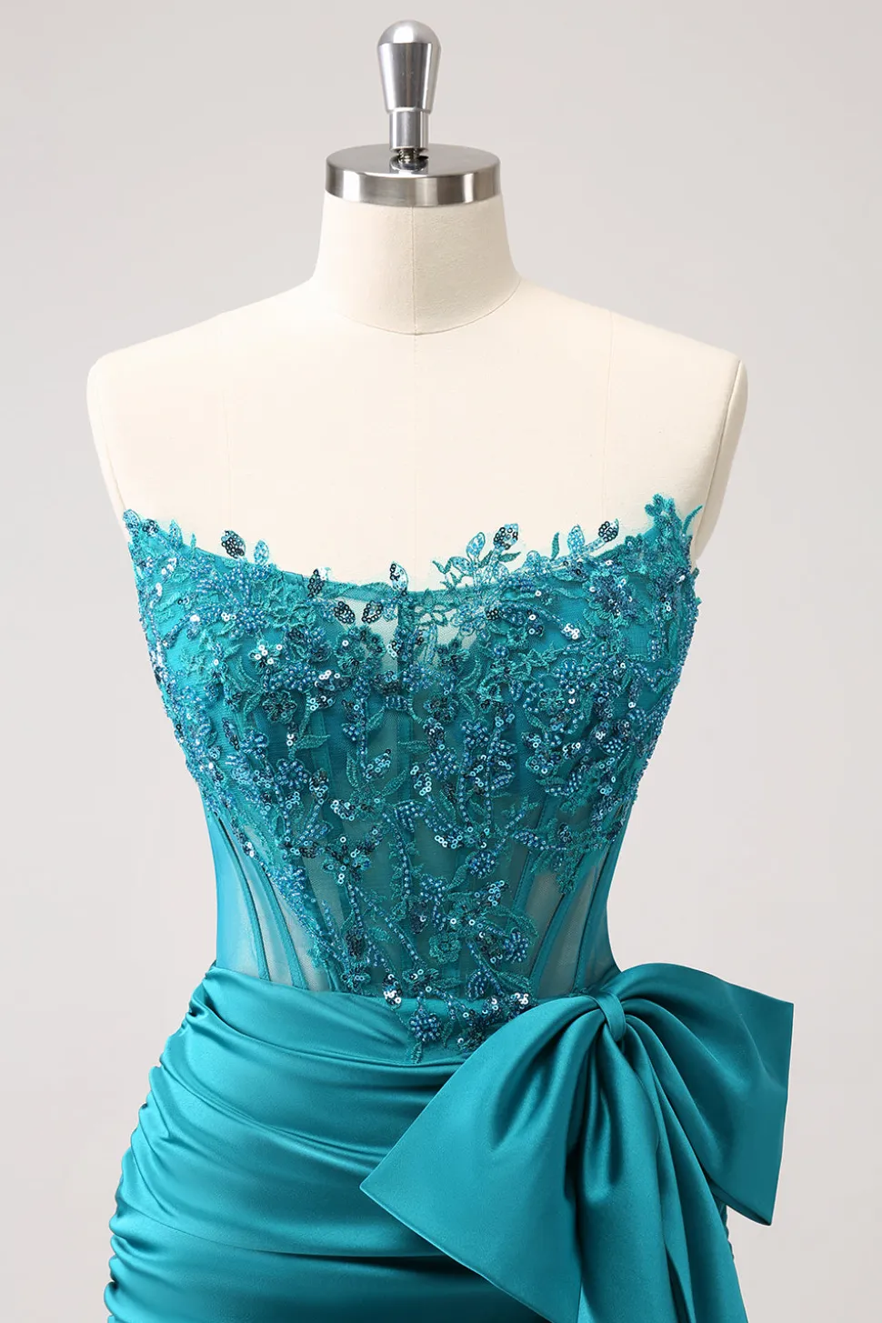 Sparkly Navy Strapless Beaded Appliques Tight Homecoming Dress