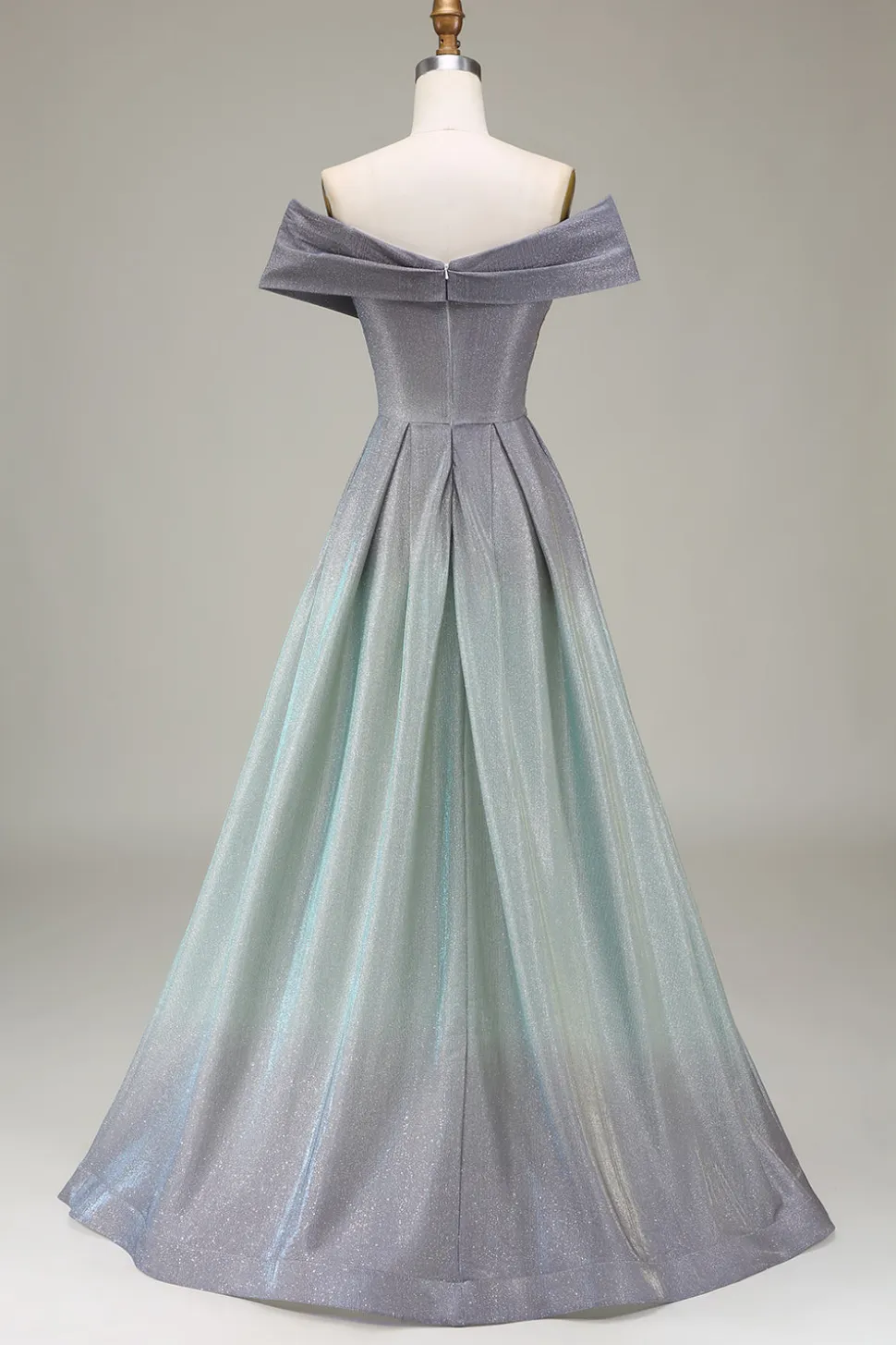 Sparkly Off the Shoulder Uma linha de vestido de baile de princesa com pregas