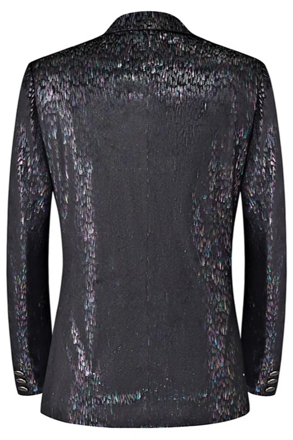 Sparkly Preto Notched Lapela 2 Peças Masculino Prom Terno com Flor 3D