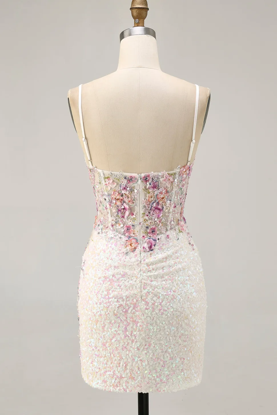 Sparkly preto rosa flor bodycon espartilho curto homecoming vestido com sequins
