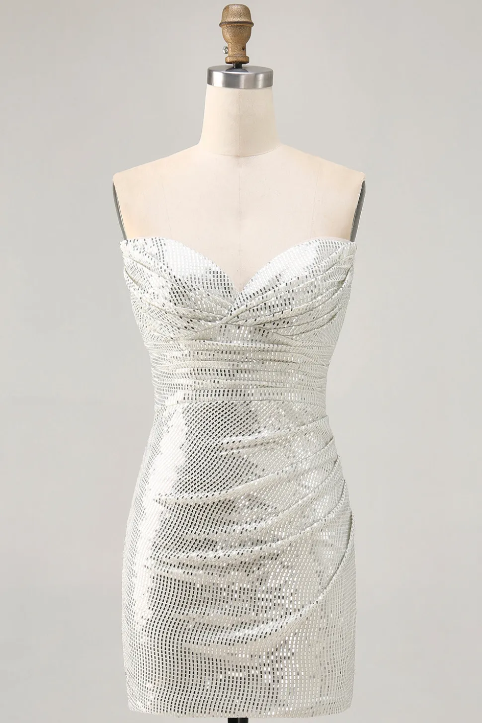 Sparkly Preto Strapless Tight Short Homecoming Dress com lantejoulas