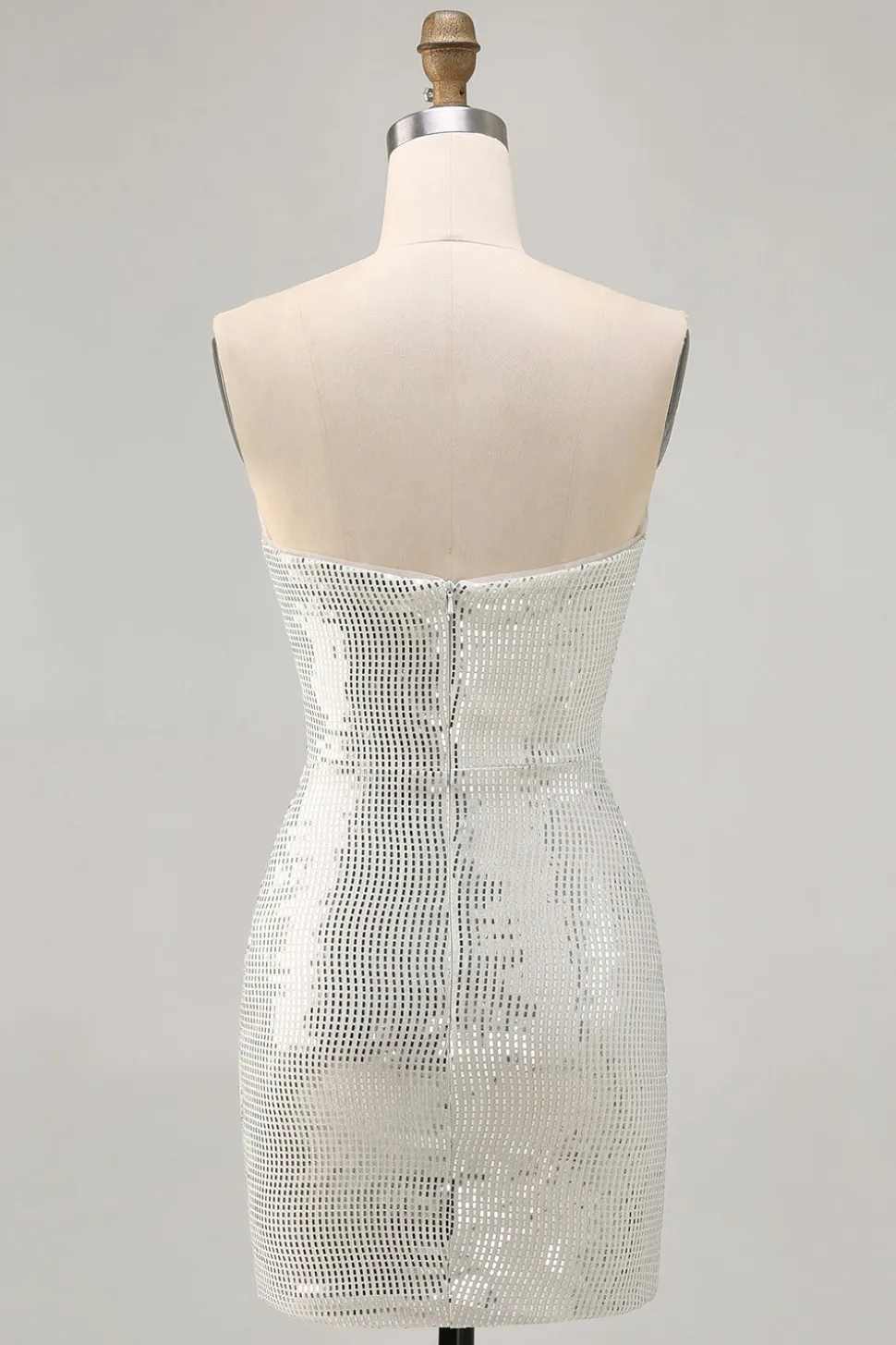 Sparkly Preto Strapless Tight Short Homecoming Dress com lantejoulas