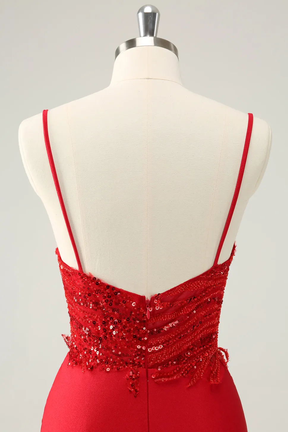 Sparkly Red Bodycon Esparguete Correias Homecoming Dress com Sequins