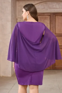 Sparkly roxo Plus Size Sequined Cocktail Dress
