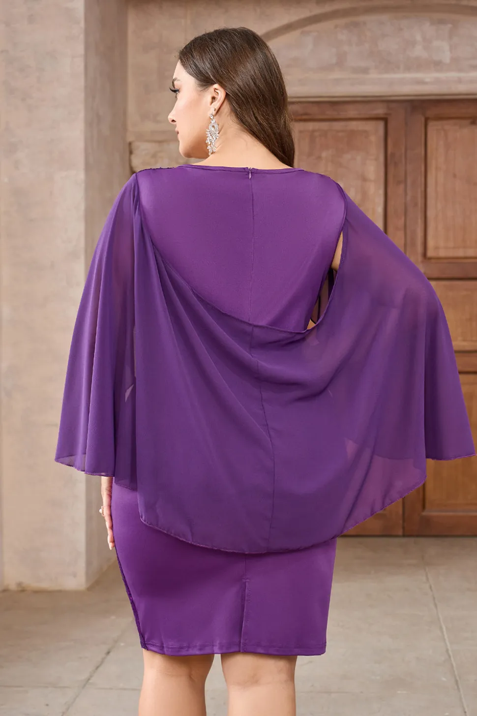 Sparkly roxo Plus Size Sequined Cocktail Dress