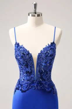 Sparkly Royal Blue Sequin Tight Short Homecoming Dress Com Renda Para Trás