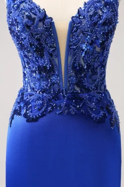 Sparkly Royal Blue Sequin Tight Short Homecoming Dress Com Renda Para Trás