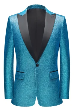 Sparkly Royal Blue Single Breasted 2 Peças Masculino Prom Terno