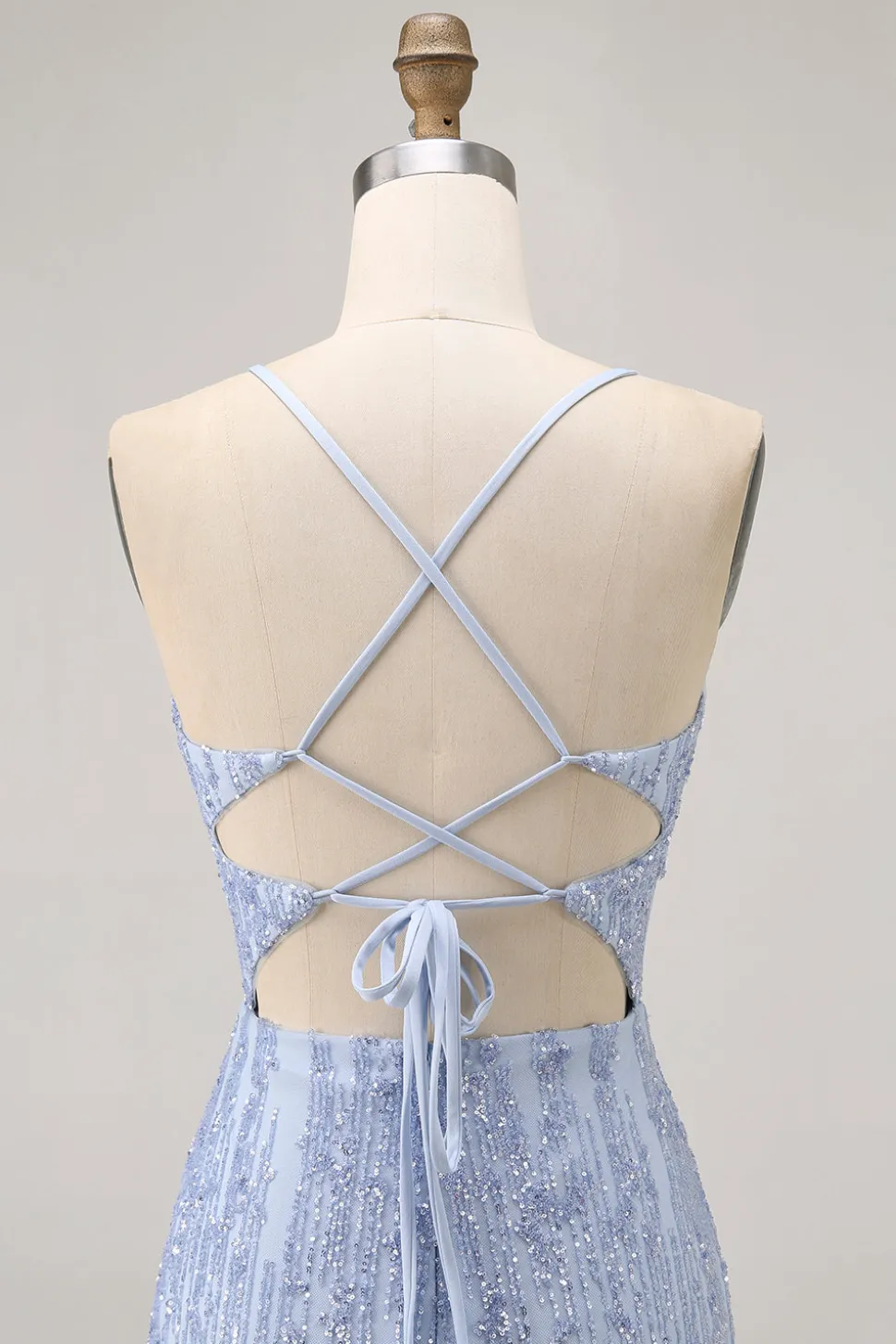 Sparkly Sequins Corset Cinza Azul Bodycon Vestido Curto Homecoming
