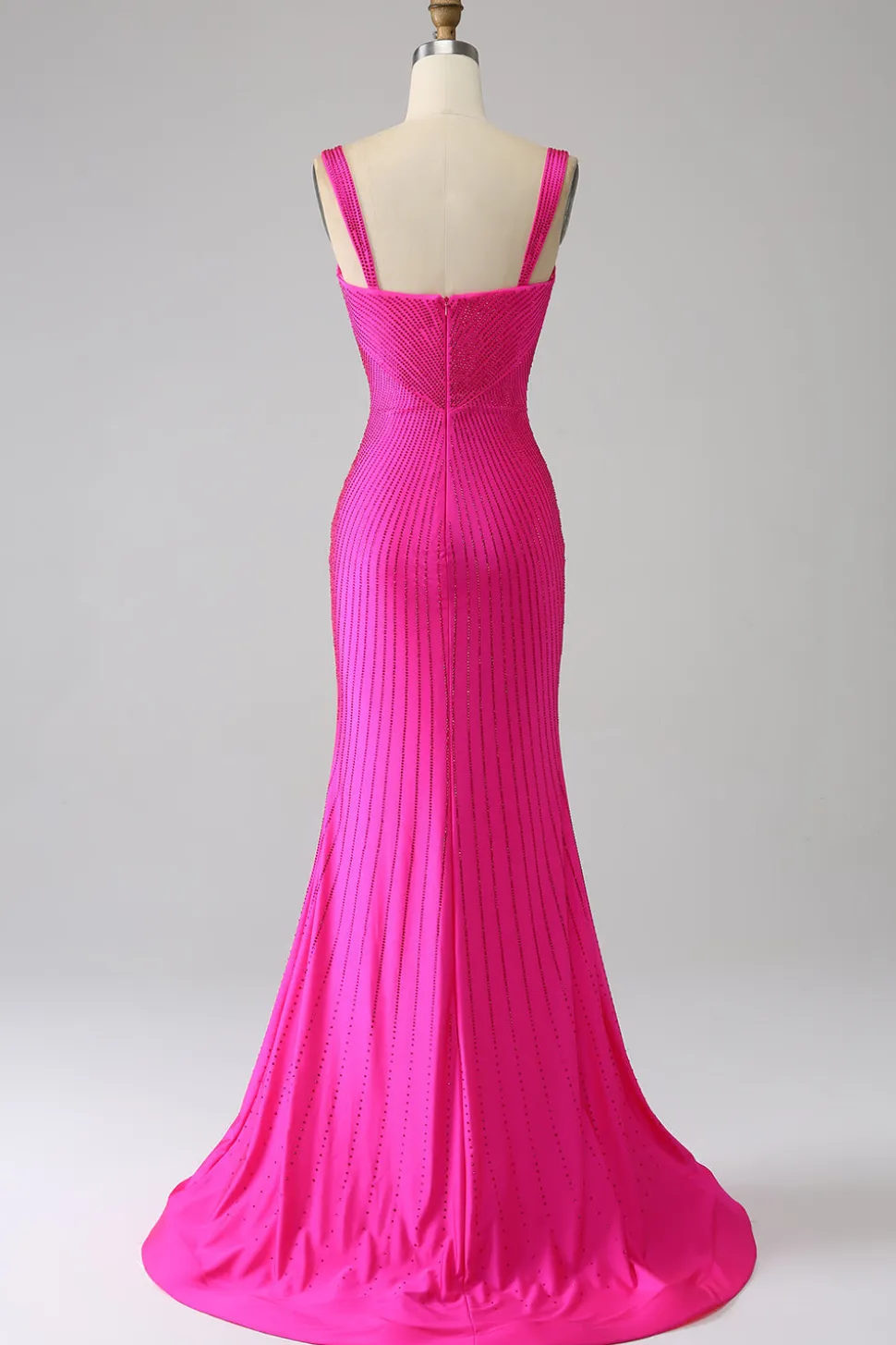 Sparkly Sereia Hot Pink Prom Dress com Hollow-out