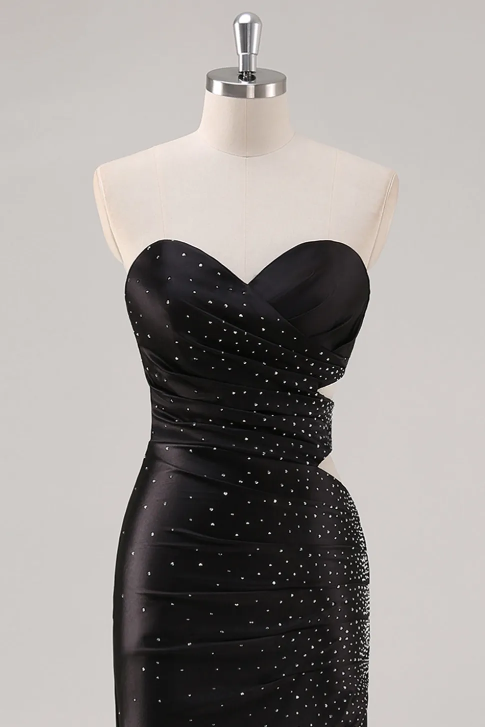 Sparkly Sweetheart vestido de baile de baile de bainha preta com fenda