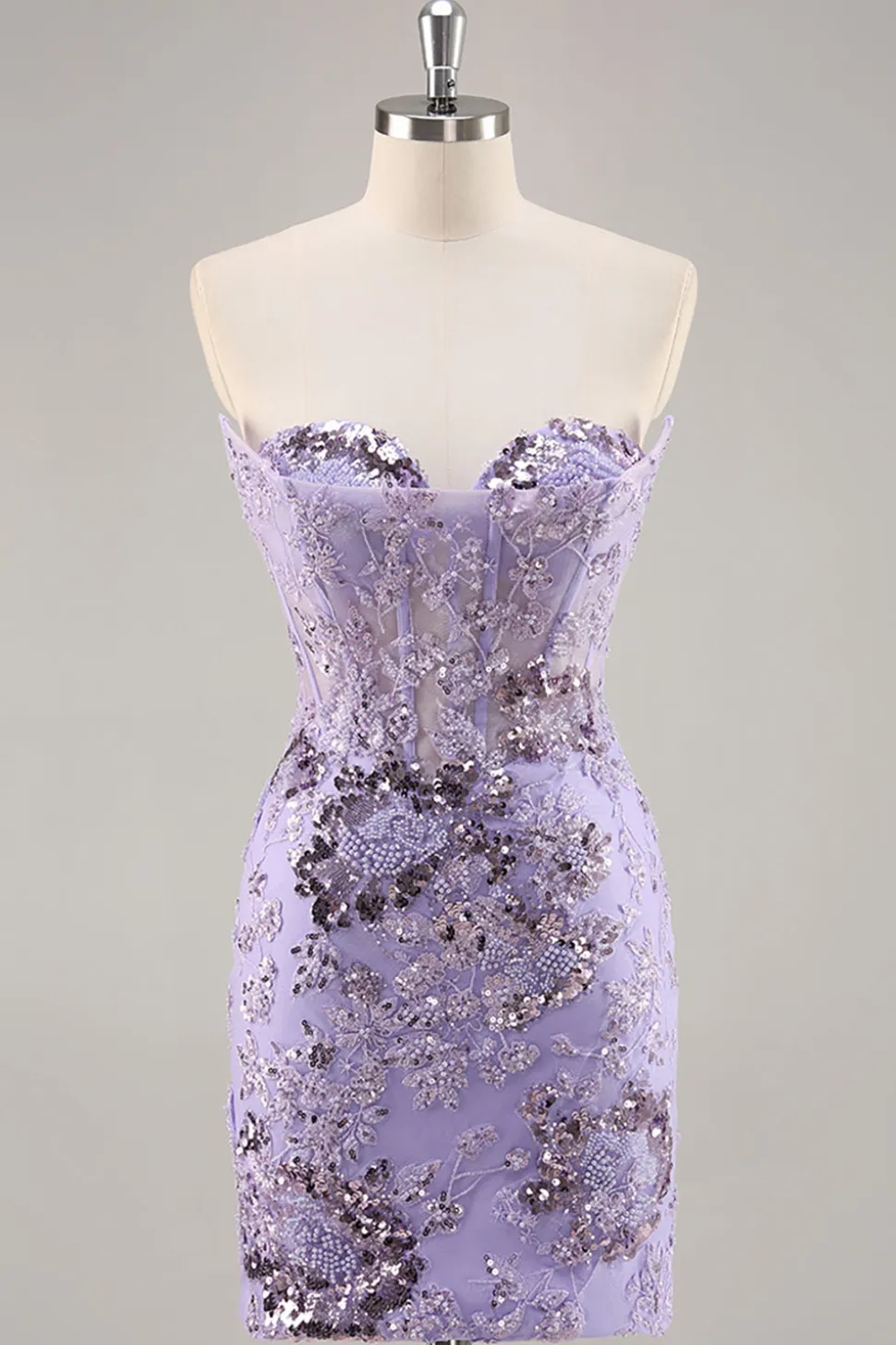 Strapless friso bodycon vestido roxo Homecoming com apliques