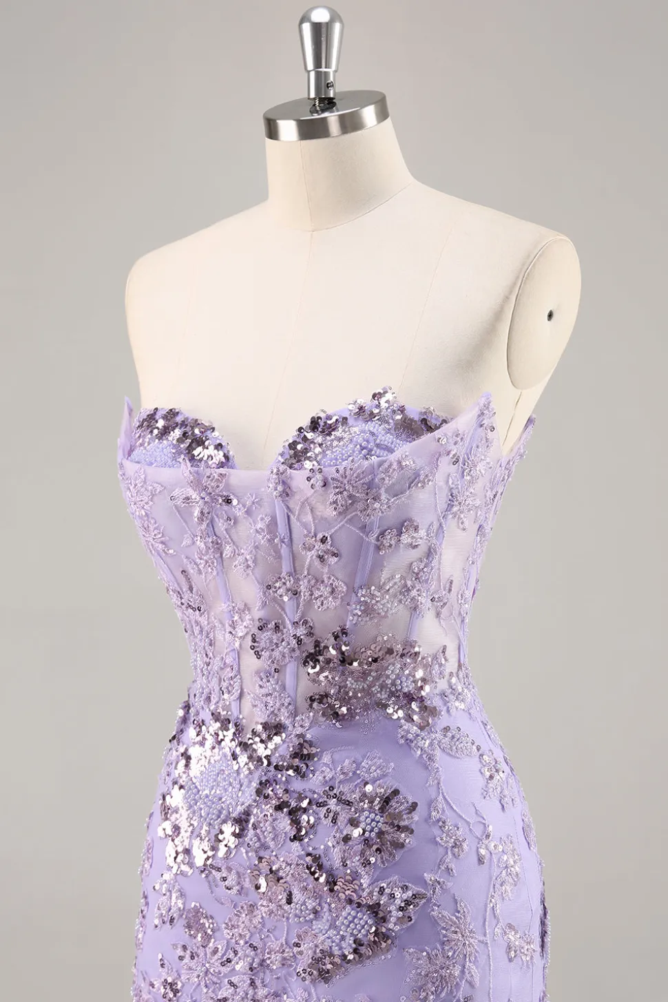 Strapless friso bodycon vestido roxo Homecoming com apliques