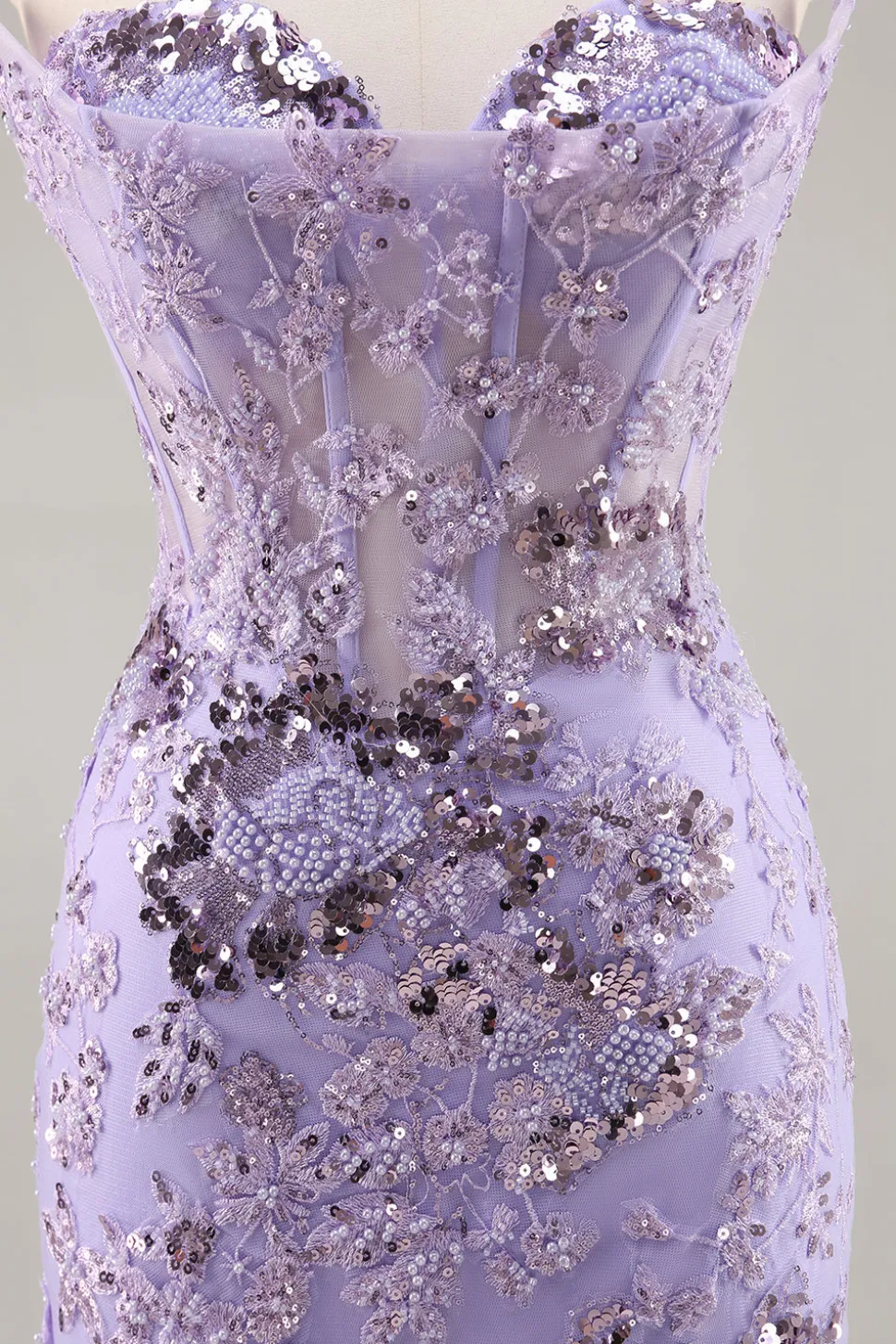 Strapless friso bodycon vestido roxo Homecoming com apliques
