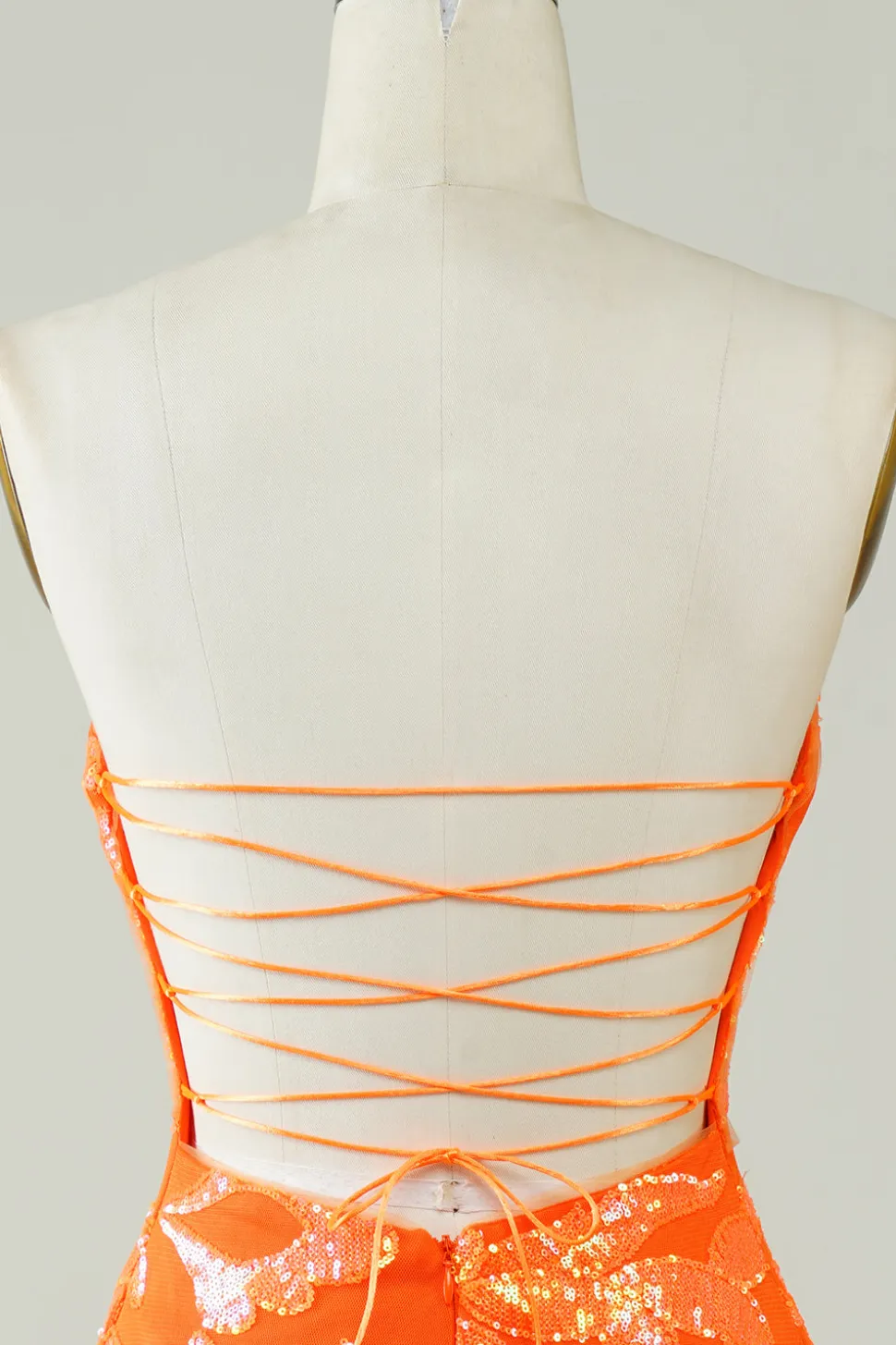 Strapless laranja apertado Homecoming vestido