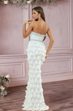 Strapless Preto Sereia Vestido de Noite