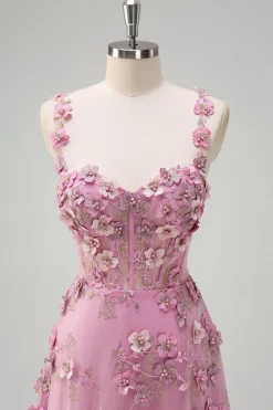 Taro Purple A-Line Fora do Ombro Applique Long Prom Dress com Fenda