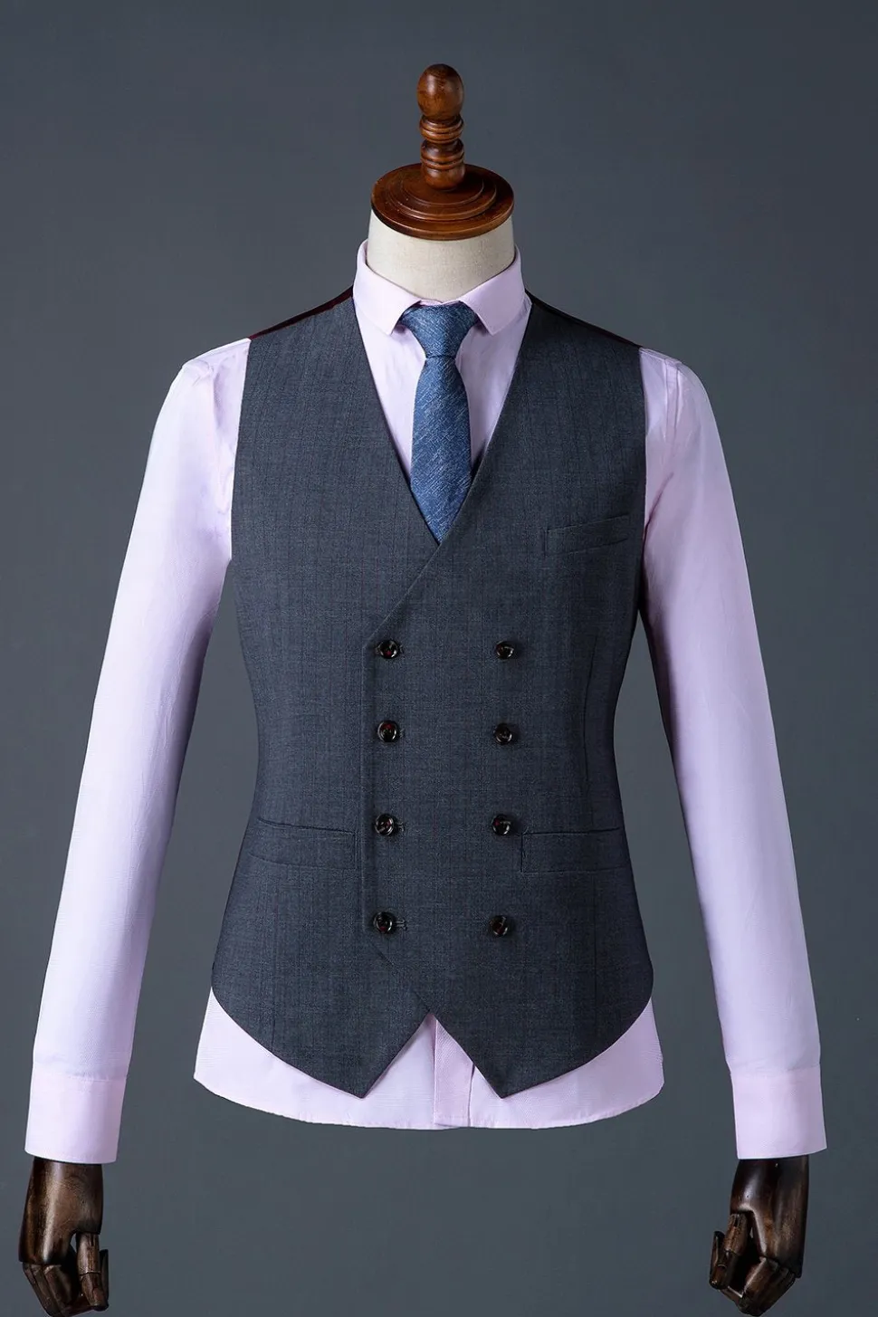 Terno Masculino 3 Peças Peito Único Azul Escuro