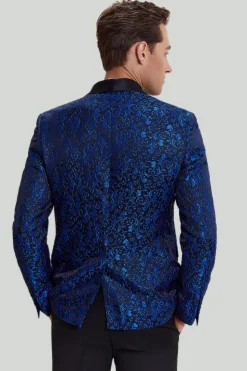 Terno masculino azul real 2 peças slim fit