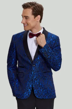 Terno masculino azul real 2 peças slim fit