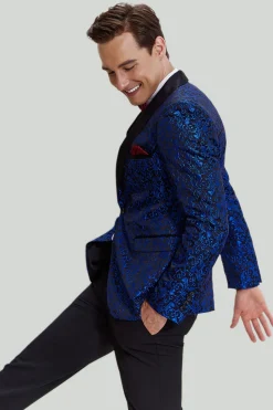 Terno masculino azul real 2 peças slim fit