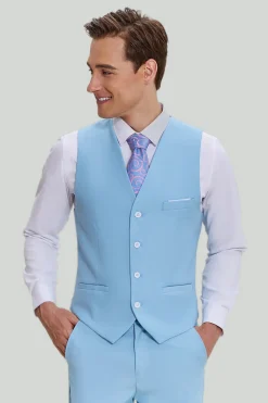 Terno moderno masculino lapela entalhada azul 3 peças