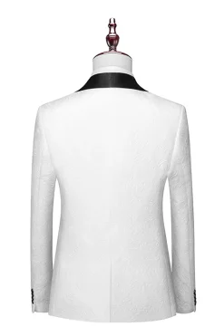 Ternos de baile 3 peça jacquard branco