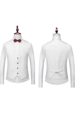 Ternos de baile 3 peça jacquard branco