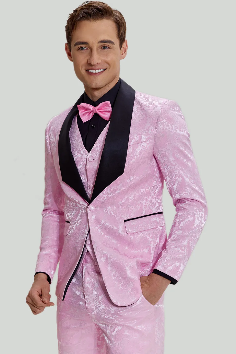 Ternos de baile Jacquard Rosa 3 peças