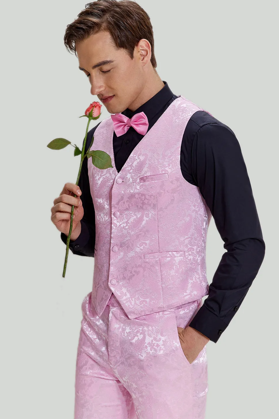 Ternos de baile Jacquard Rosa 3 peças