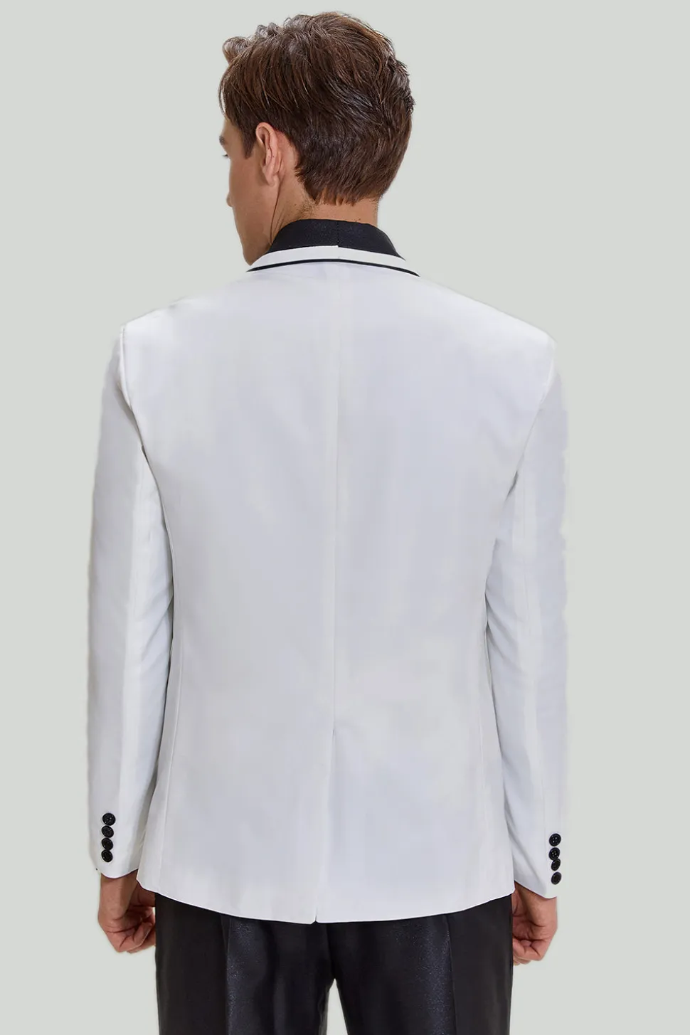 Ternos de baile lapela shawl 3 peças branco