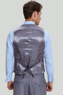 Ternos de formatura masculinos cinza de lapela entalhadas de 3 peças