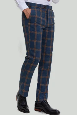 Ternos de formatura masculinos cinza azul 3 peças xadrez entalhado com lapela