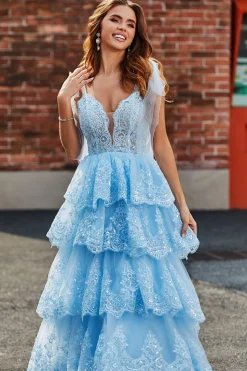 Tiered Tulle Querida Gravata Borboleta Correias Vestido de Baile de Lantejoulas com Apliques