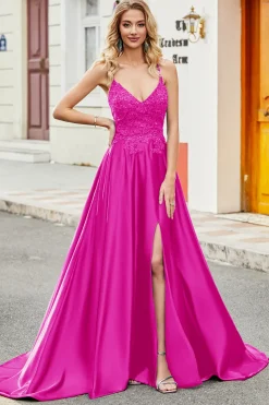 Trendy A Line Esparguete Correias Pavão Verde Vestido Longo Baile de Formatura com Apliques