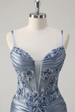 Trompete/sereia Decote Em Coração Espartilho Longos Vestido De Baile