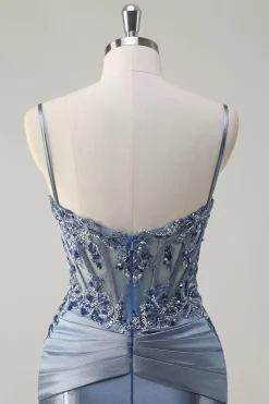 Trompete/sereia Decote Em Coração Espartilho Longos Vestido De Baile