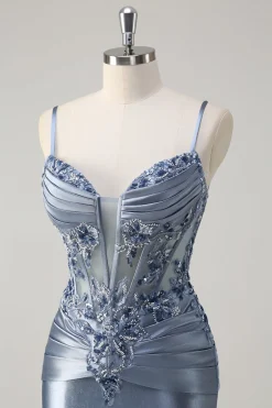 Trompete/sereia Decote Em Coração Espartilho Longos Vestido De Baile