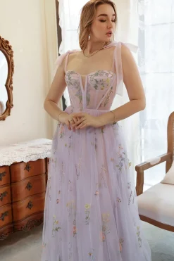 Tule Mais Tamanho Vestido de Festa Com Bordado