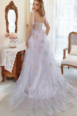 Tule Mais Tamanho Vestido de Festa Com Bordado