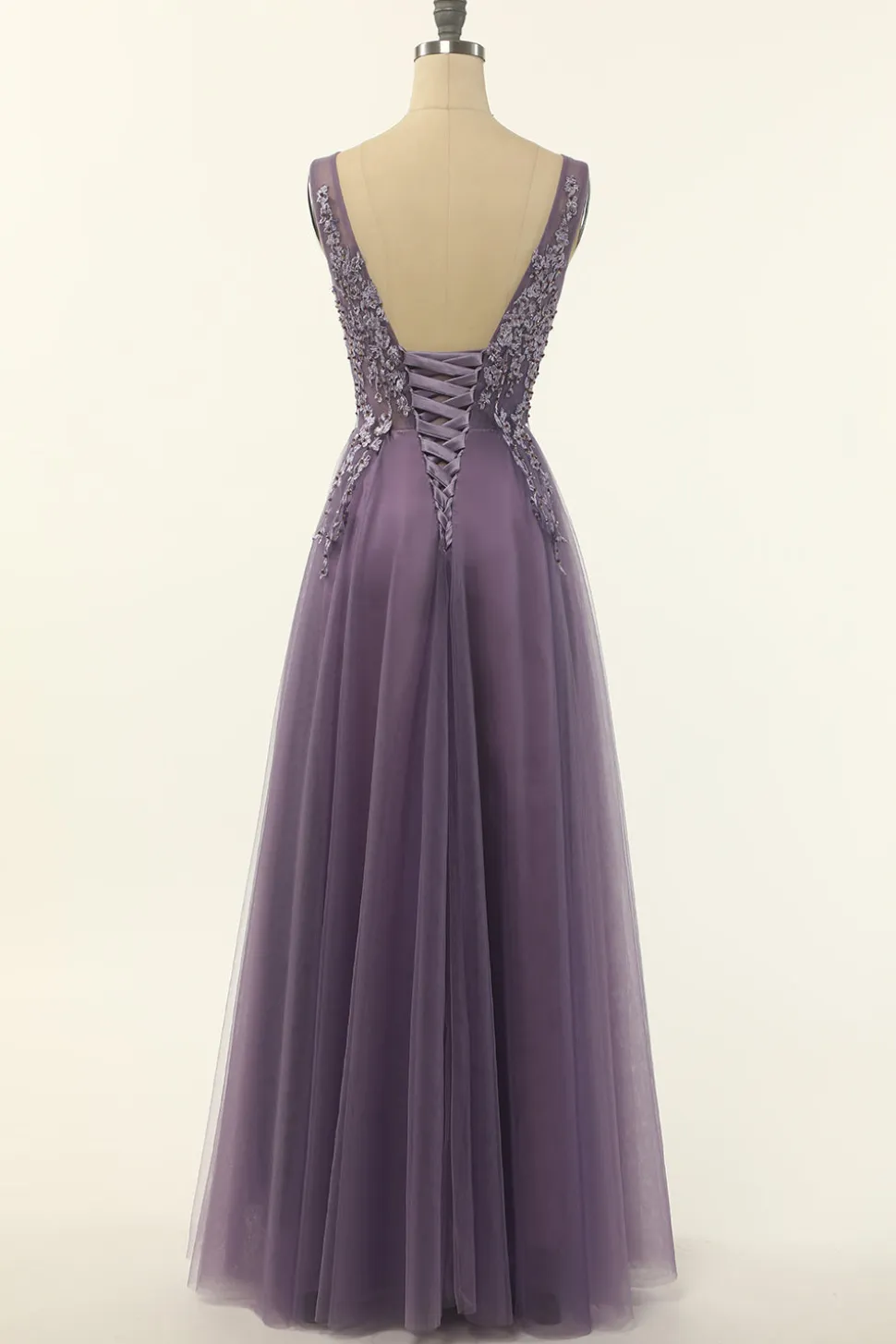 Tulle Roxo A-line Vestido de baile