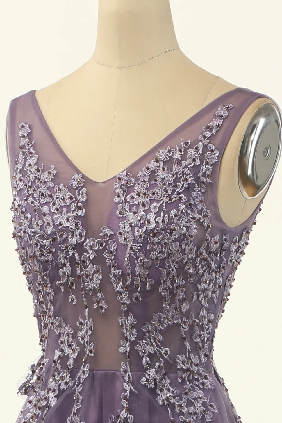 Tulle Roxo A-line Vestido de baile