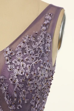 Tulle Roxo A-line Vestido de baile