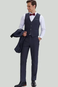 Tuxedo de botão de 3 peças masculinas cinza