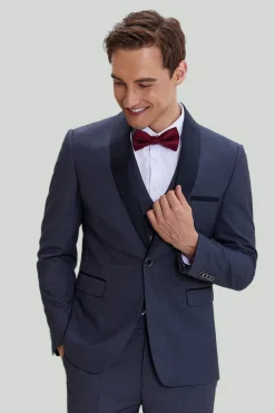 Tuxedo de botão de 3 peças masculinas cinza