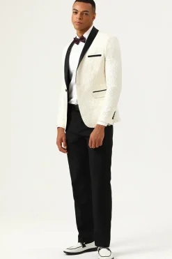 Um Botão Jacquard Blazer Masculino