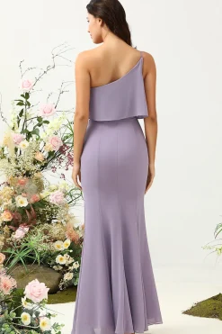 Um Ombro Roxo Vestido de Dama de Honor